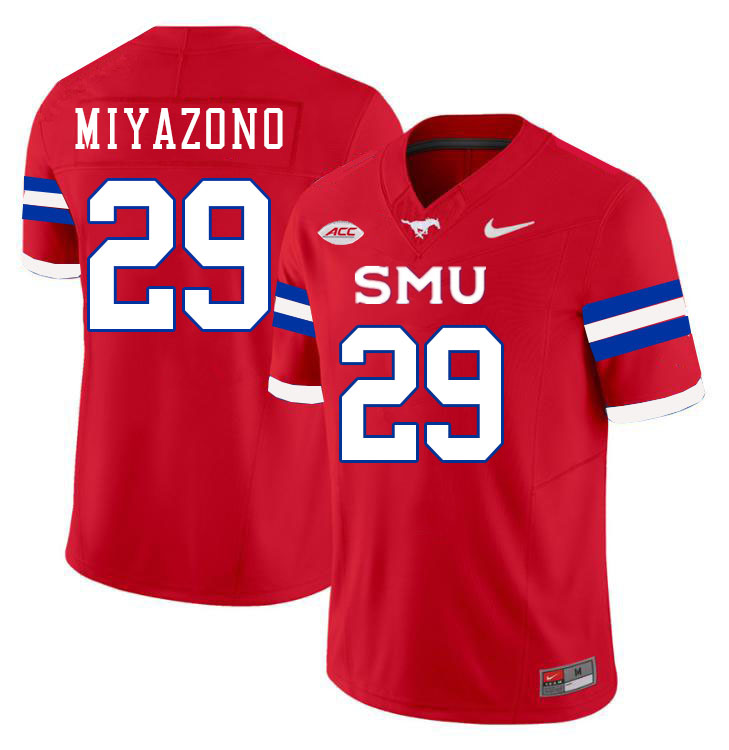 SMU Mustangs #29 Brandon Miyazono Jersey College Football Uniforms-Red